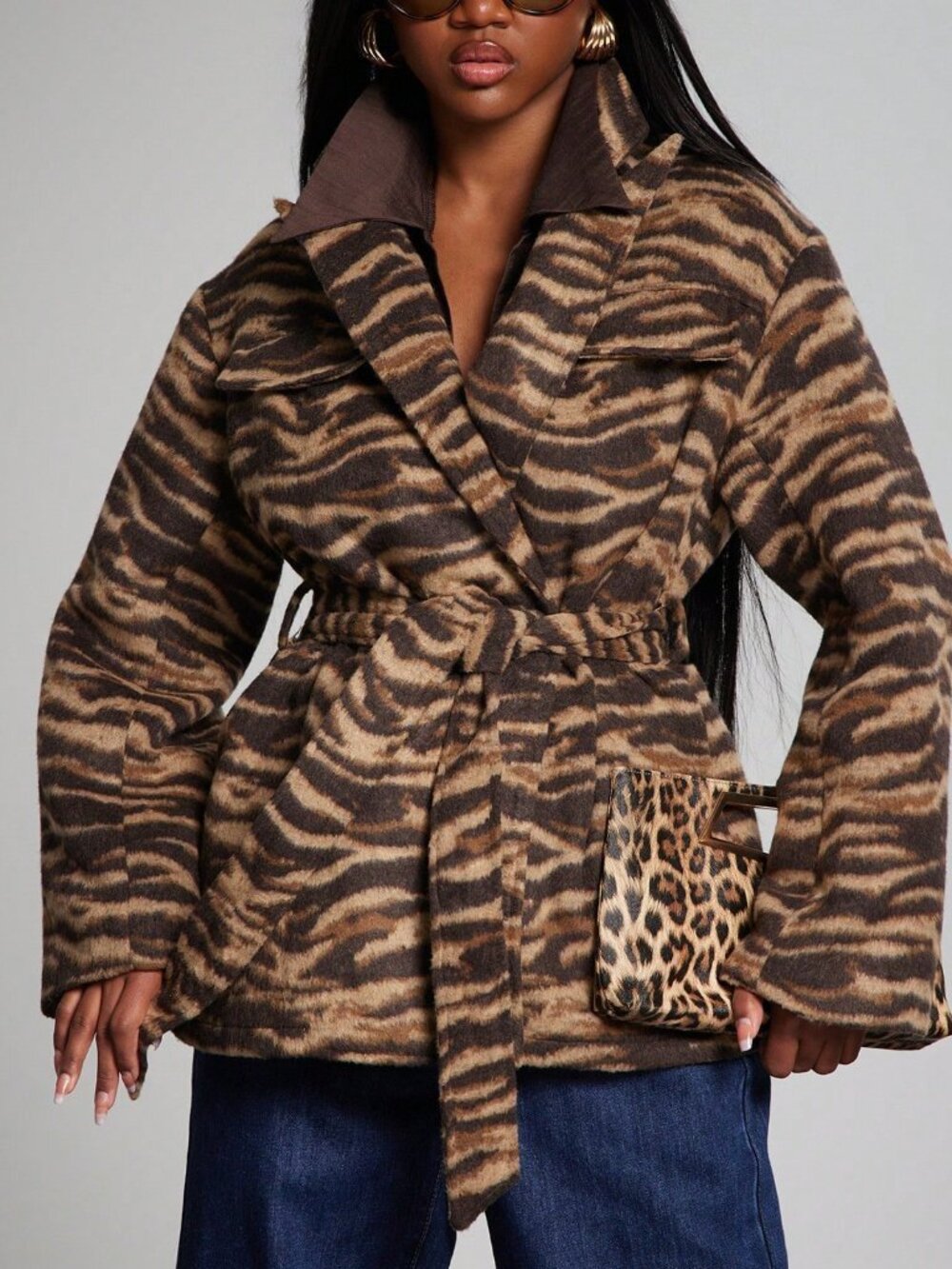 Multicolor Casual Women's Teddy Jacket - Picture 3 of 7
